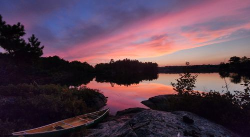 coucher de soleil sur le lac
